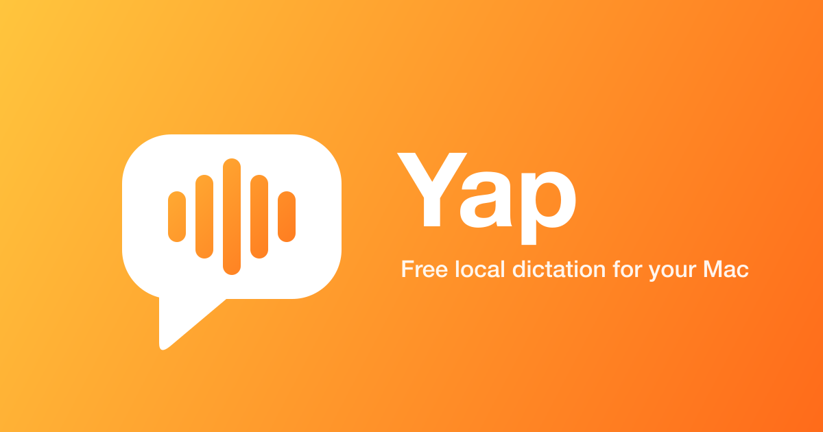 Yap logo: a white speech bubble with a waveform on an orange gradient